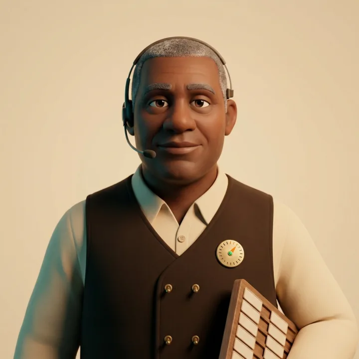 Dale — the store's agent (drawn portrait)